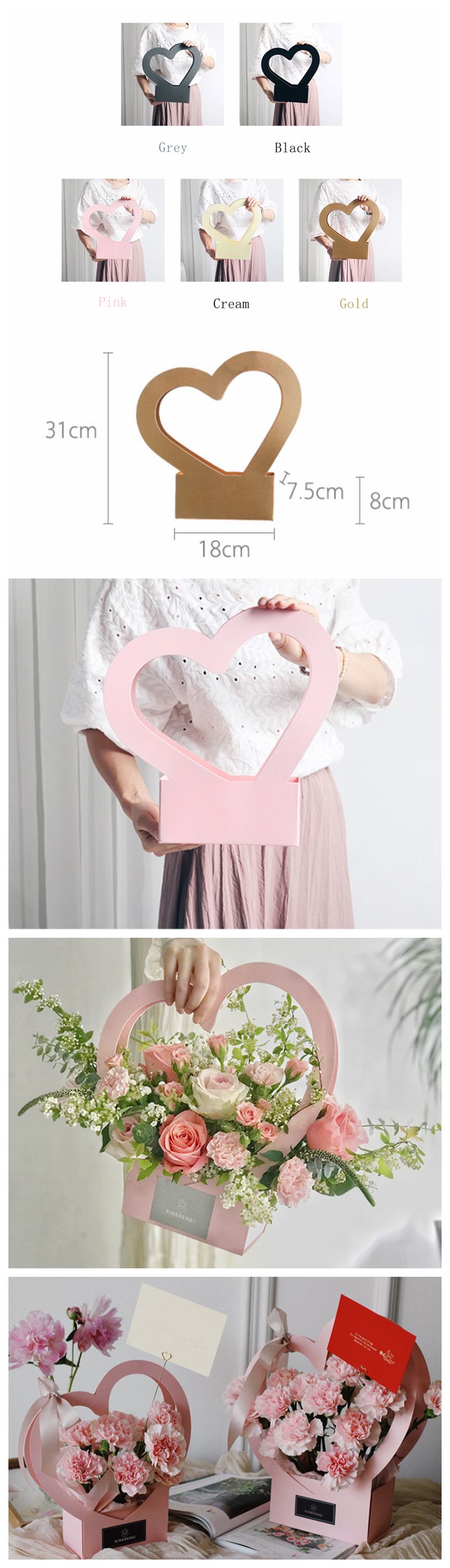 Pink Flower Gift Basket